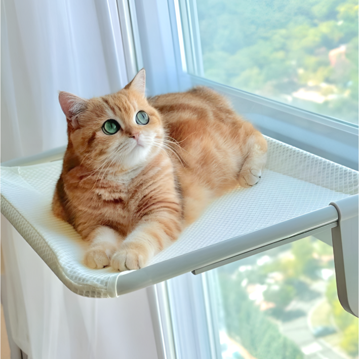 오르펫 고양이해먹 창문해먹 창틀 침대 캣타워 캣워크, 1개, 캣해먹 베이지