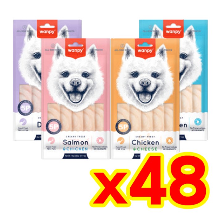 (유통기한 25/12/08) 완피 독 크리미퓨레 5p 1박스 강아지 츄르 간식