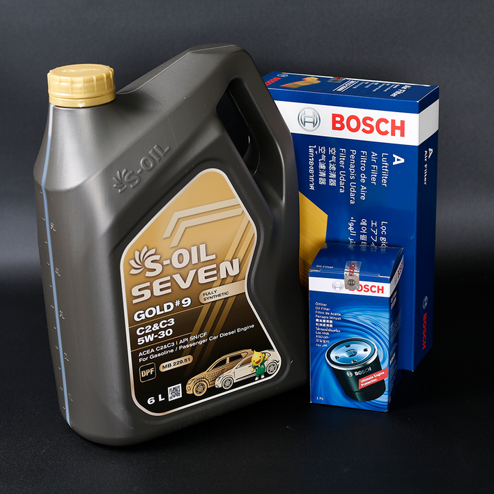 렉스턴 엔진오일 필터 세트 세븐골드 C2C3+O0075+A3021