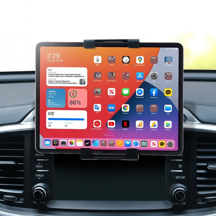 차량용 태블릿 거치대 아이패드 갤럭시탭 대쉬보드 흡착식 프리미엄 태블릿 거치대 카니발 제네시스