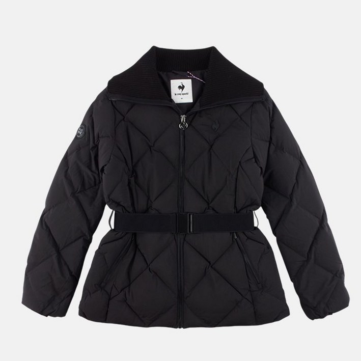 르꼬끄 여성 슬림핏 벨트 튜브 다운 자켓 블랙 QP422ODJO5