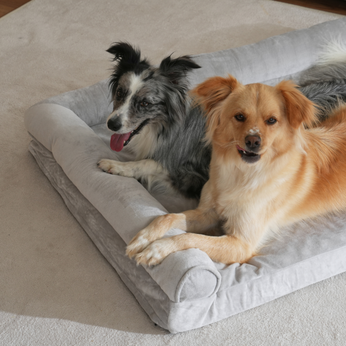 런레이더 특대형 강아지 L자 대형견 방석, 1개, 그레이