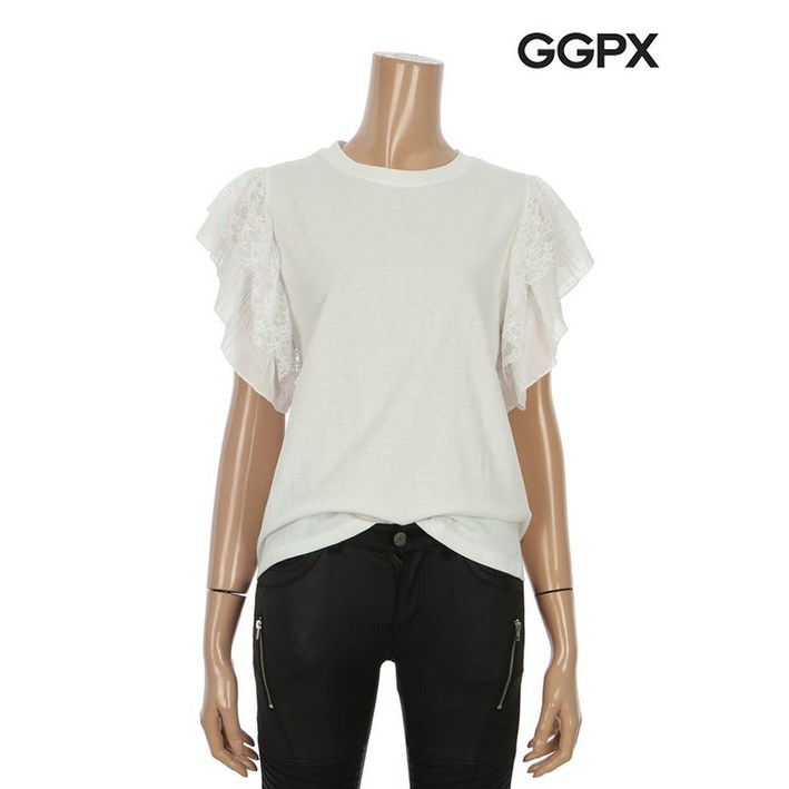 GGPX 레이스 날개 소매 티셔츠  GO4TS015F