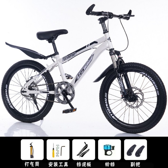 로드자전거 더블 디스크 브레이크 팻바이크 MTB 광폭타이어 20/22/26인치 하드 자전거 18인치 화이트 충격흡수