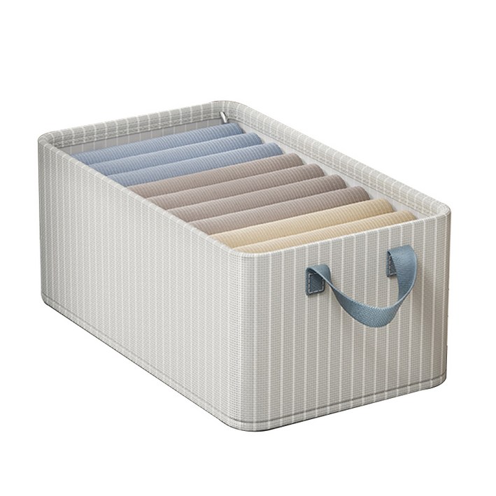 애아리컨 꽃무늬 옷 의류 수납함 보관함, 2개, 멜란지 스트라이프