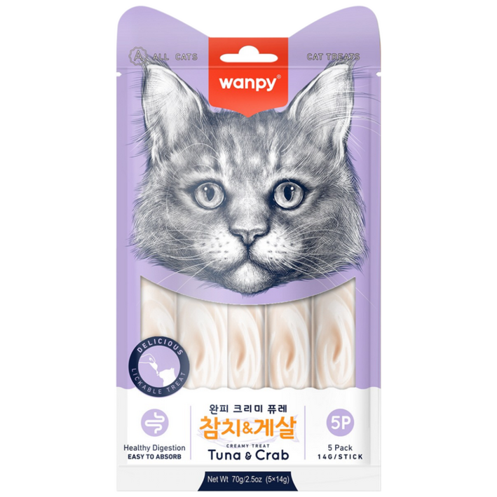 완피 크리미 퓨레 14g x 5p ,짜먹는 고양이 츄르 간식, 30개