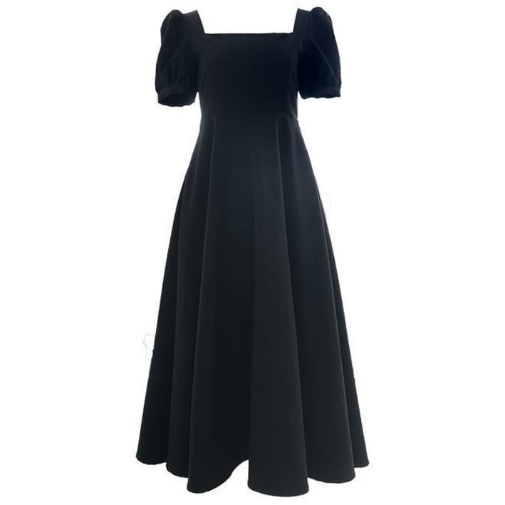 Haengbuk 뮤즈라 반팔롱원피스/롱원피스/햅번 블랙 원피스/여성의류/간편한/세련된/데일리