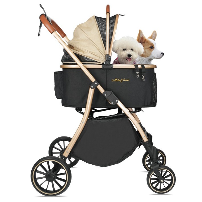 MILA&LOUIS 2025최신 강아지 유모차 애견유모차 원터치 퀵폴딩 강아지유모차 분리형 프리미엄 소형견 접이식 개모차