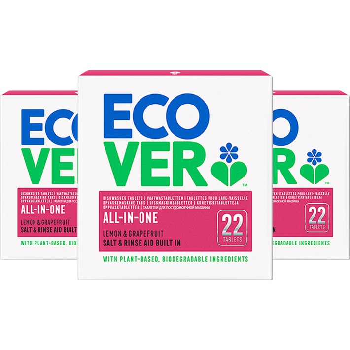 에코버 뉴 올인원 식기세척기세제 타블렛, 440g, 3개