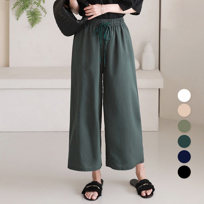 앤드스타일 여성용 쿨인견 밴딩 스트링 와이드 팬츠 264478