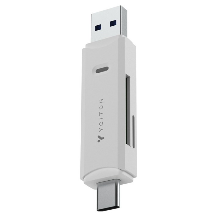 요이치 메모리 블랙박스 멀티 2in1 Micro SD TF 카드 리더기 c타입  usb타입, 화이트, 1개, YGCRCA300