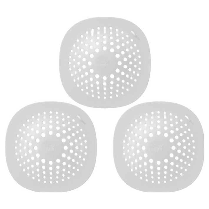 블럭마트 실리콘 흡착 욕실 배수구 거름망 3p
