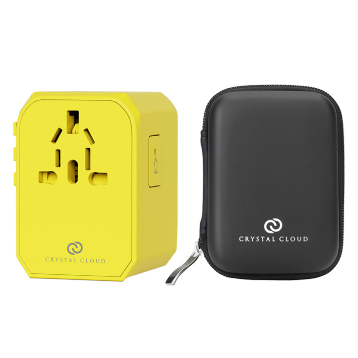 크리스탈클라우드 5포트 USB C타입 6A 전세계 여행용 해외 멀티 플러그 어댑터 돼지코 CC307, 1개
