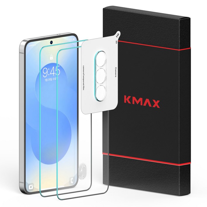 케이맥스 전면 강화유리 필름 2p  카메라 필름 세트