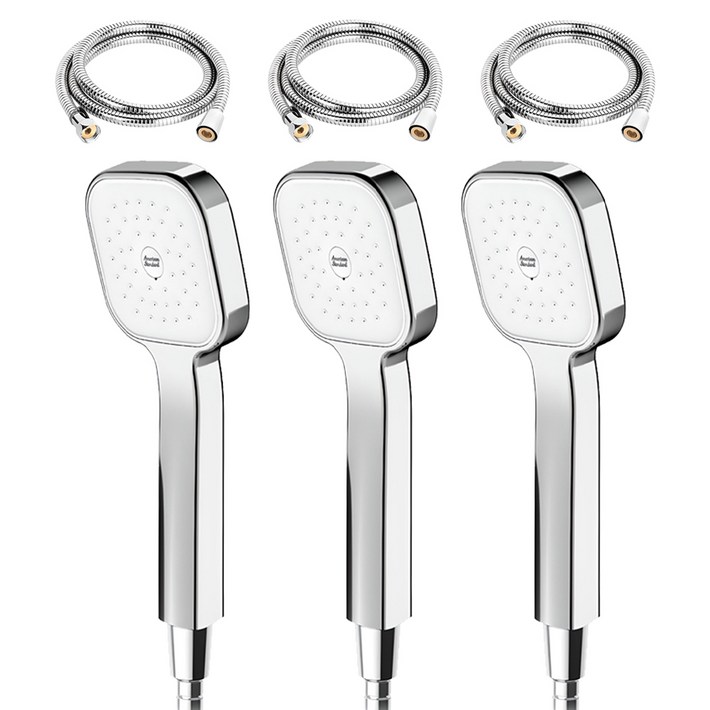 아메리칸스탠다드 리비어 샤워기  황동스텐 샤워줄 1.5m 세트, 3개, 크롬