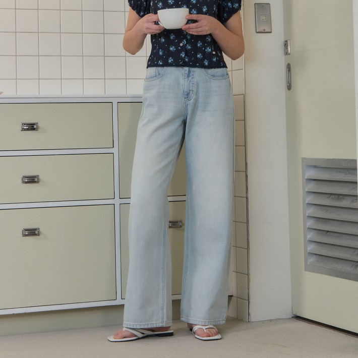 쥬시쥬디 여성용 스트레이트핏 데님 롱 팬츠 JZDP321I