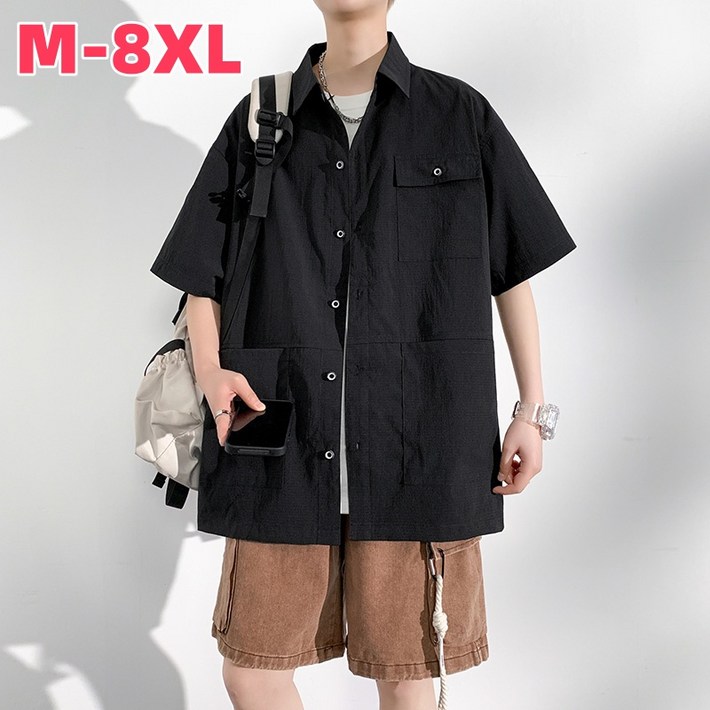 Sevenmoon여름 얇은 반팔 셔츠 남자 빅사이즈 M8XL