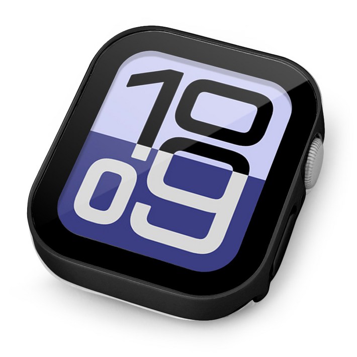 뷰씨 애플워치 스퀘어 풀커버 일체형 9H 강화유리 액정보호 케이스