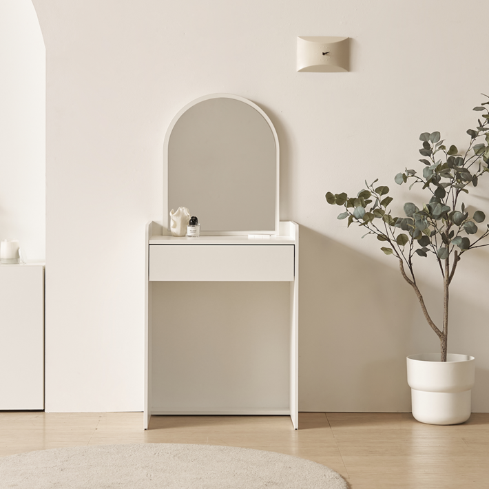 콤팩트 600 수납 LED 조명 수납 모던 미니 거울 화이트 화장대세트