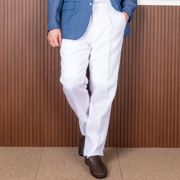 중년 남성 고급 여름 마100 린넨 원턱 신사 바지