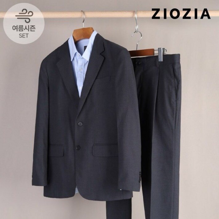 지오지아 루즈핏 네이비 트윌 조직 스트레치 셋업수트 AAD2KG1602AAD2PP1602GNV