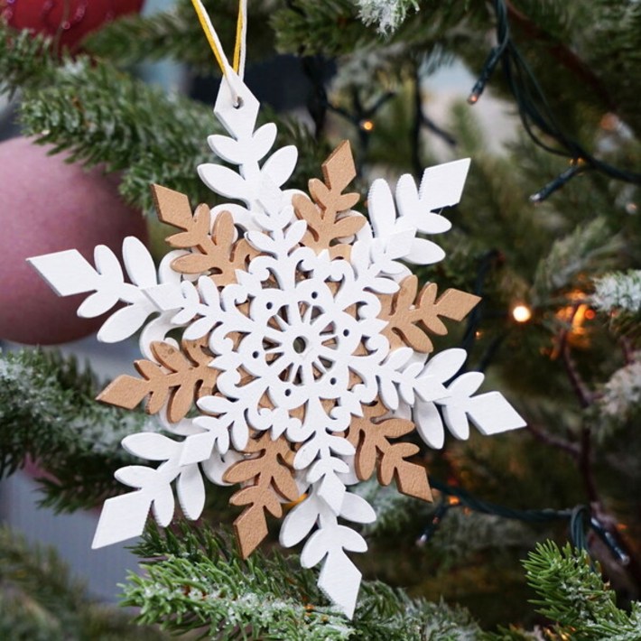 우든 눈송이 오나먼트 3P세트