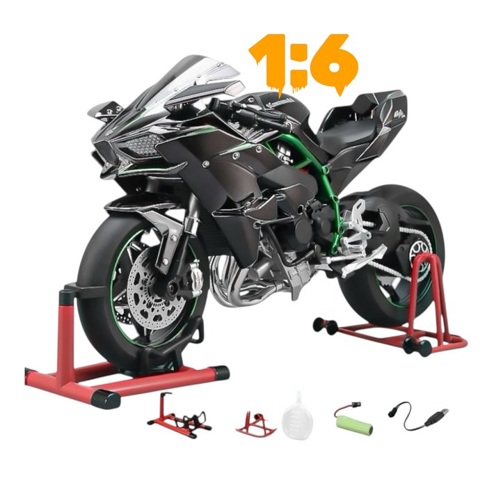 yono 가와사키 16 H2R 다이캐스트 시동 구동 가능 바이크 오토바이 모델