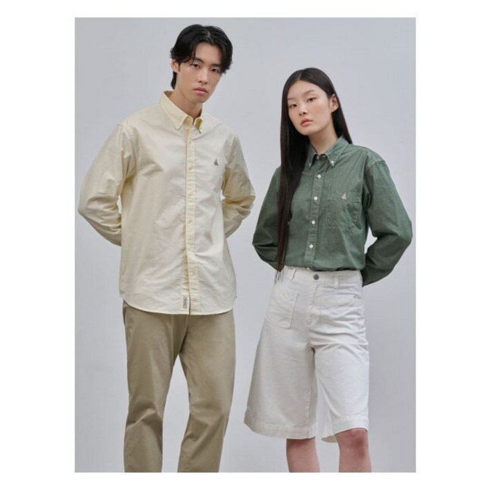 빈폴 남방 Essential 남녀공용 옥스퍼드 솔리드 셔츠 아이보리 BC4764E050