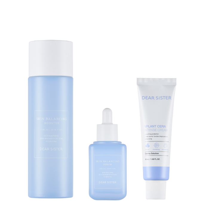 쇼핑백 동봉디어시스터 프리미엄 수분 기초화장품 3종세트, 1세트