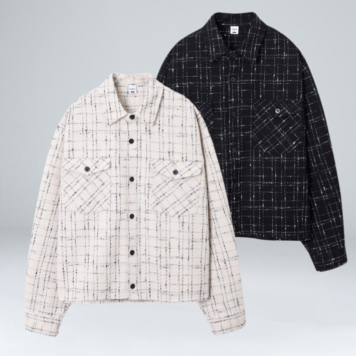 이황에프엔씨 트위드 크롭 셔츠 자켓 65981