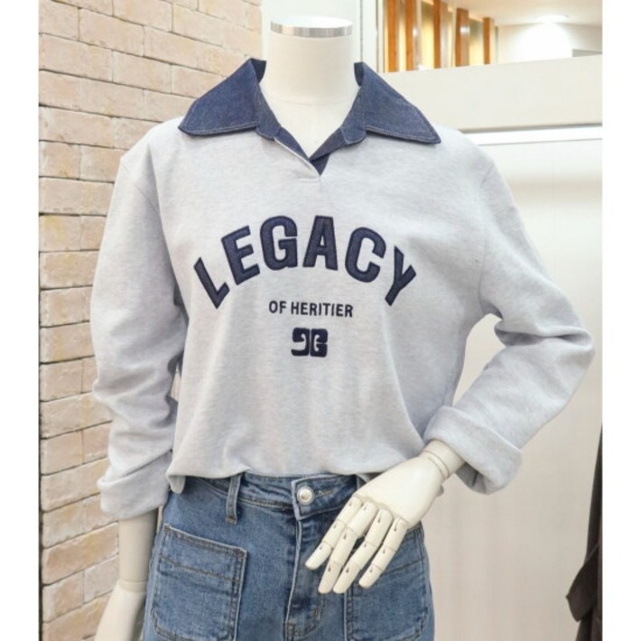 JJ JIGOTTJJ지고트데님 칼라 패치 크롭 티셔츠 GP3A0TSJ31 2508927