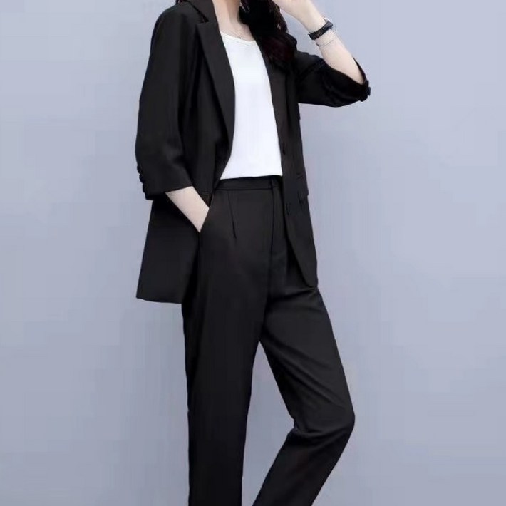 JIEVE 캐주얼세트 여성 여름 가을 빅사이즈 엘레강스 패션 직장 정장 세트 3컬러 Z072803