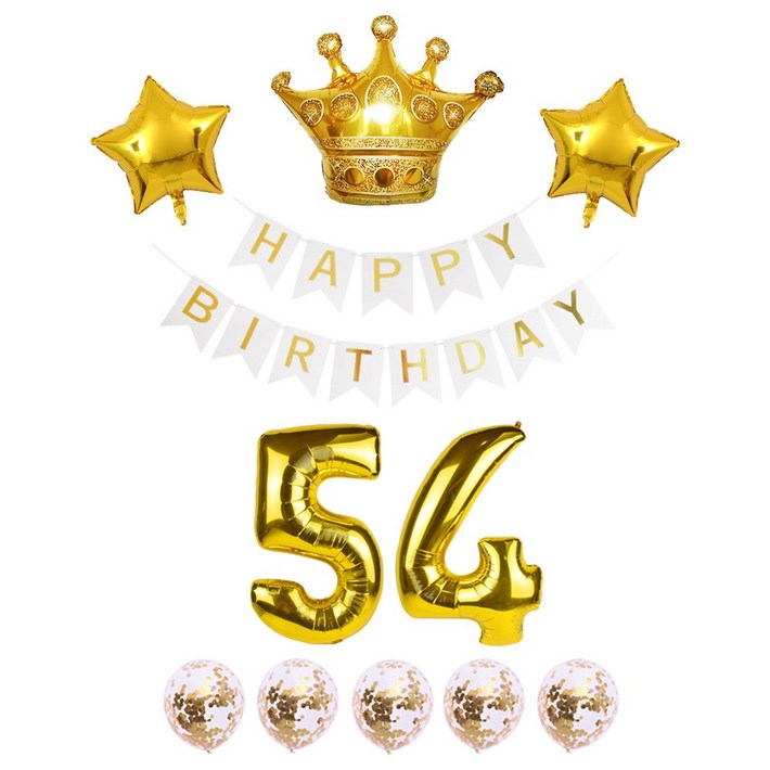 생일 가랜드 대형 숫자풍선 생일파티 화이트 세트 리본 왕관 하트 스타 은박풍선 파티용품 에브리띵스마일 1223, 1세트, 화이트 54