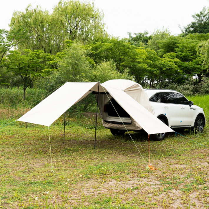 다잡 우레탄창 포함 차박텐트 도킹텐트 꼬리 카 차량용 텐트 쉘터 스텔스 카크닉, 모던블랙
