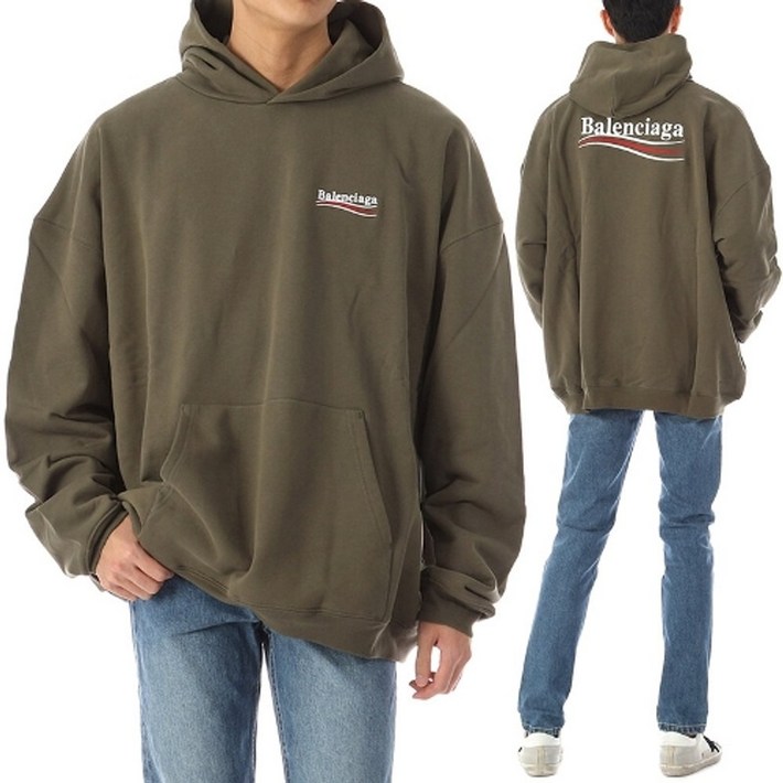 BALENCIAGA (명품) 발렌시아가 폴리티컬 캠페인 로고 자수 오버핏 후드티 620973 2463