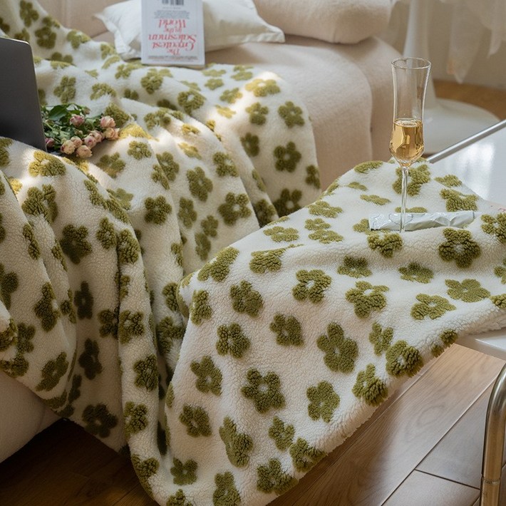 플라워 양털 소파 두꺼운 담요 블랭킷 무릎담요
