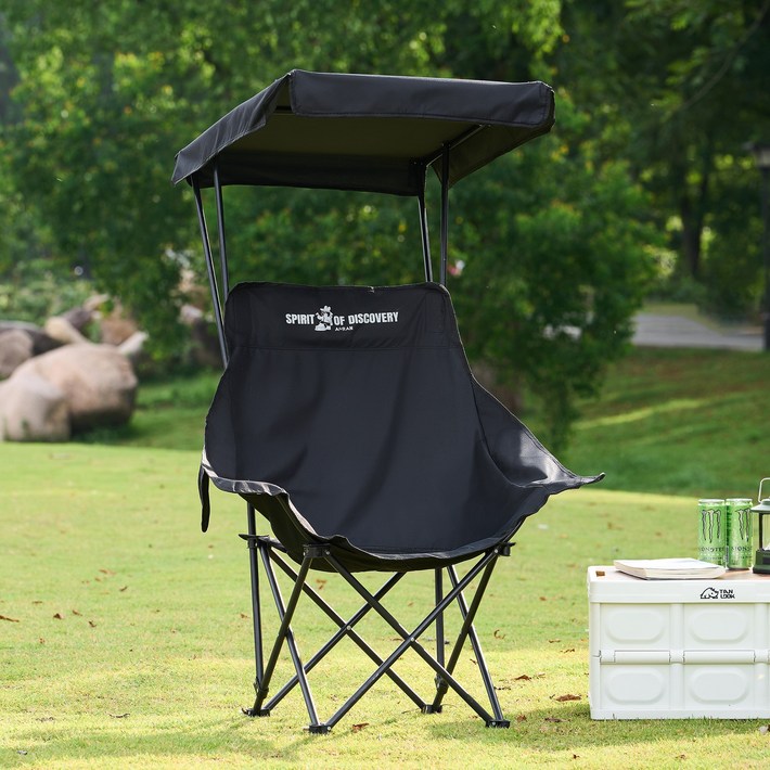 AORAN 캠핑 의자 접이식 타프 자외선 차단 휴대용, 1개, 블랙