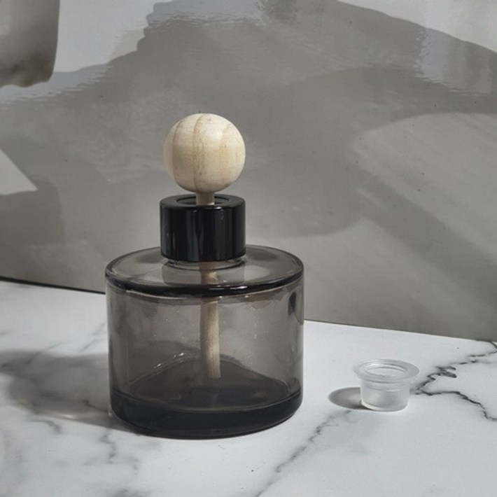 디퓨저용기  원형 컬러 블랙 100ml  사탕볼우드스틱 대 포함 , 로즈골드, 100ml, 1개