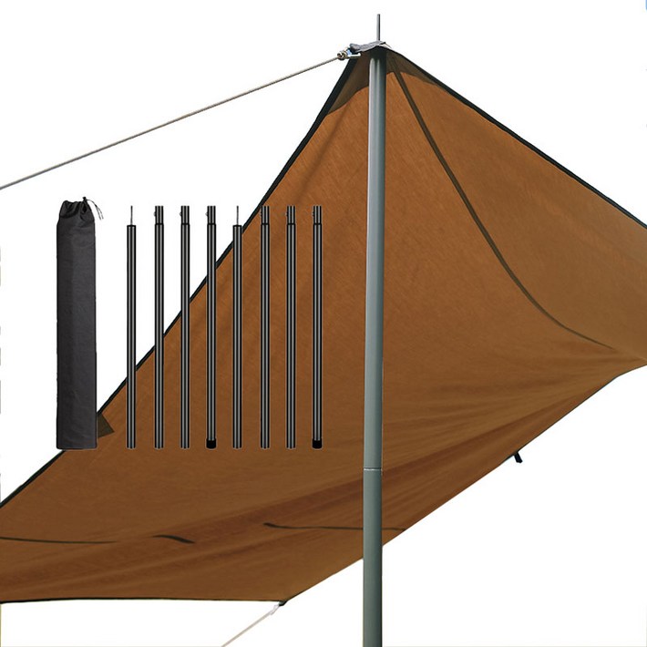 WEIOK 듀랄루민 슬라이드 텐트 타프폴대 1개 세트 블랙 2.4m1수납 파우치