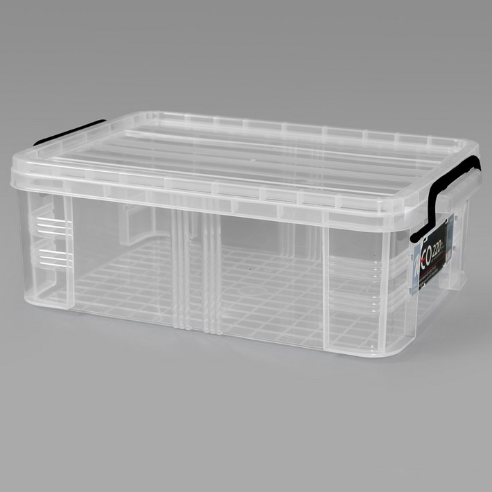 지오리빙 레오박스 다용도정리함 리빙박스 수납 공간 정리함, 투명, 1개