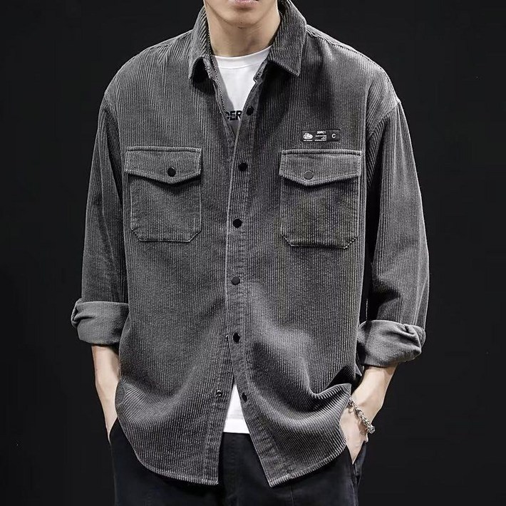 빅사이즈 M5XL 남성 코듀로이 남방 셔츠 캐주얼 루즈핏 골덴 남방 긴팔 셔츠 긴팔티 간절기 빅사이즈 M5XL 남성 코듀로이 남방 셔츠 캐주얼 루즈핏 골덴 남방 긴팔 셔츠 긴팔티 간절기