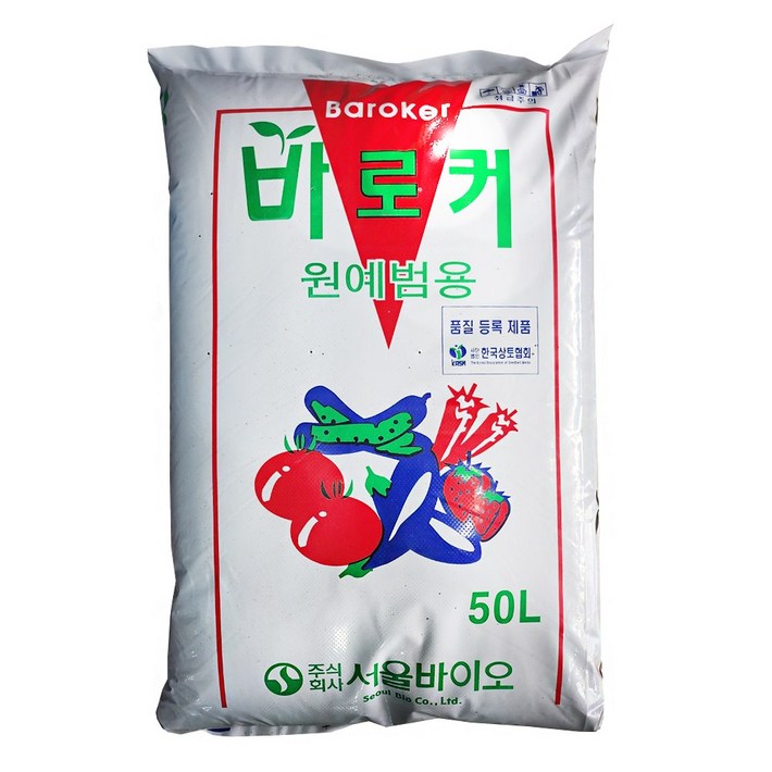 Baroker 원예범용 상토 흙, 1개, 50L Baroker 원예범용 상토 흙, 1개, 50L