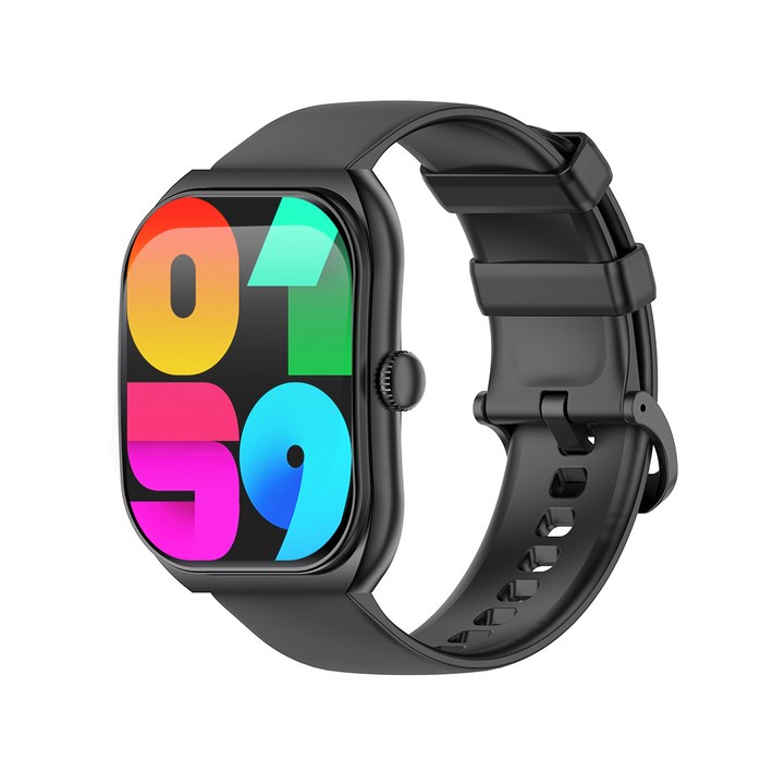 PEJE 2.01인치 2.5D 곡면 큰화면 GPS 운동 전천후 건강 모니터링 블루투스 통화 스마트 워치 51mm, 검정색, 5.1cm, GPS  블루투스