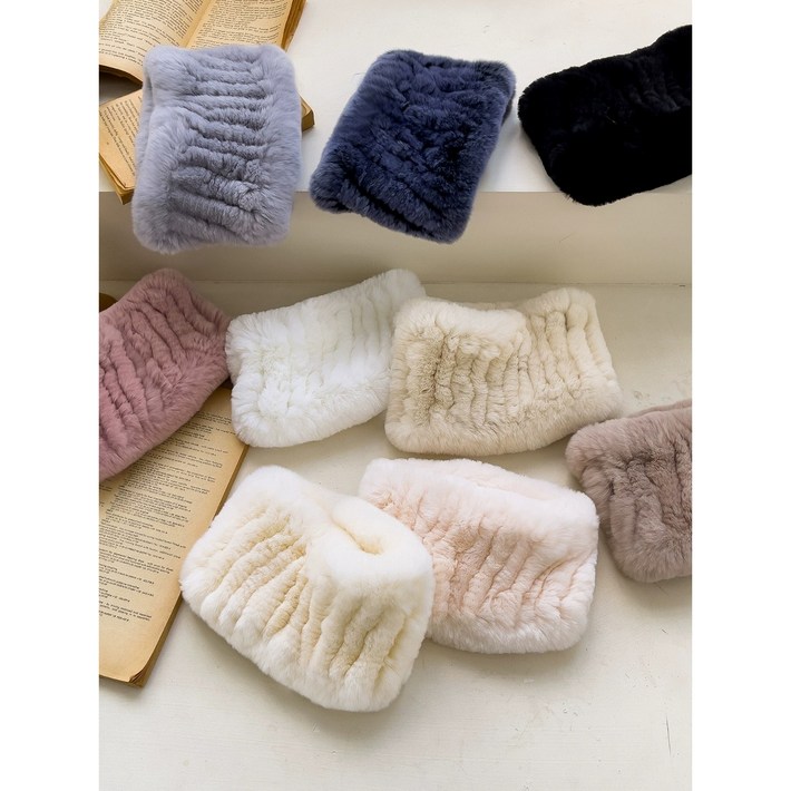 최상급 토끼털 넥워머 렉스퍼 쁘띠목도리 스모크밴딩 엣지패션아이템 데일리