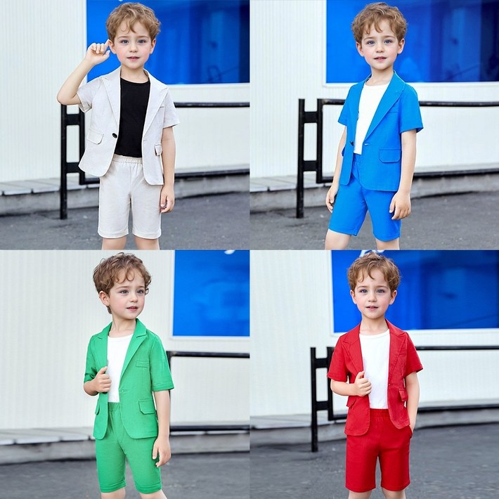 대여 마일로 코튼캔디 반팔 반바지 정장 세트자켓