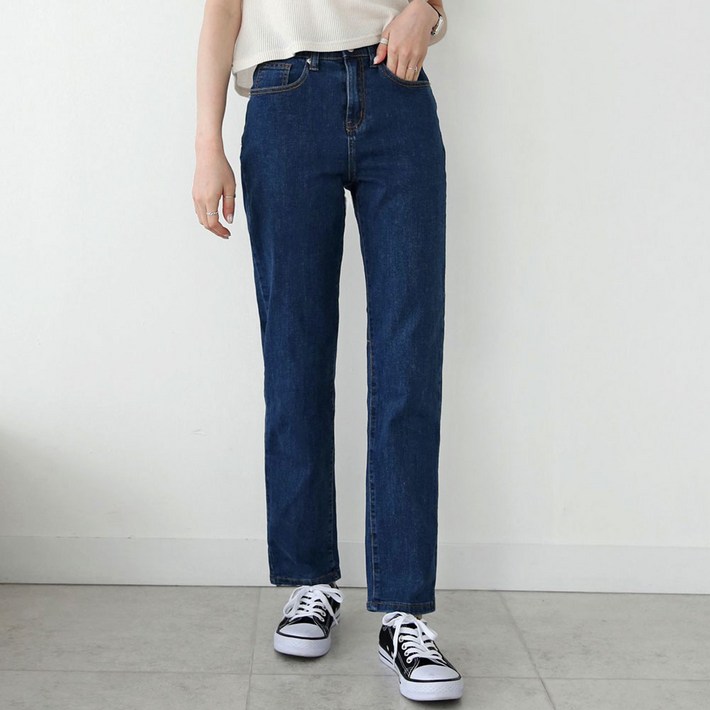 조이메리 여성용 스판 레귤러 일자핏 3컬러 S-2XL 데님 팬츠 모니카 청바지