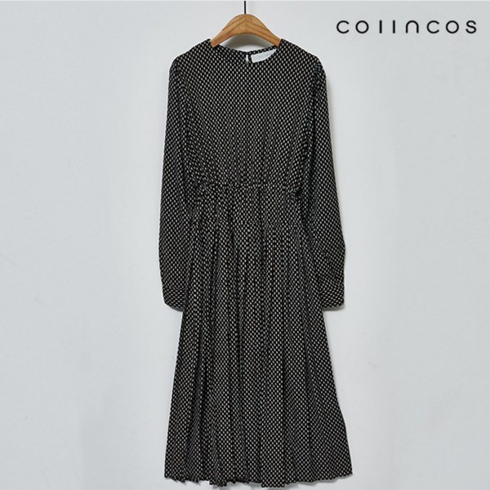 코인코즈 기하학 패턴 허리 스트링 원피스 IY2SO2130