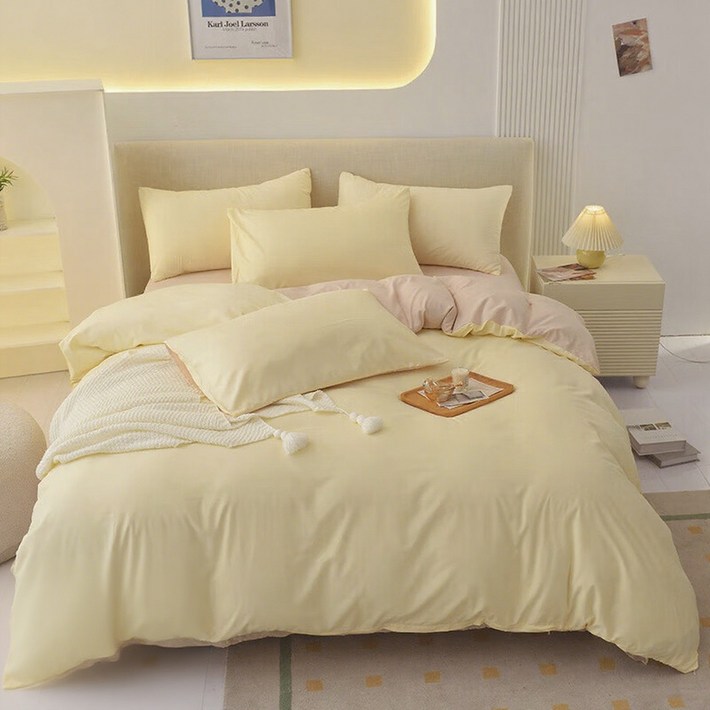 WoWo 심플 디자인 양면 투톤 사계절 이용 가능 이불세트 명절선물