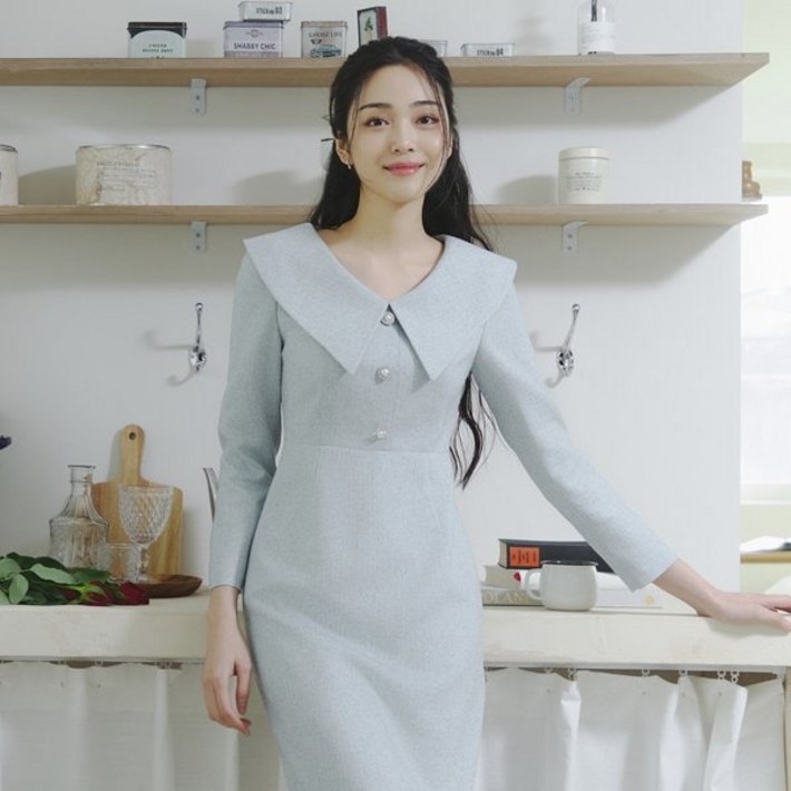 [백화점 정품] 잇미샤 깔끔한 단정한 [24 S/S] 빅카라 원피스 ITO3ZOP890 스커트 치마