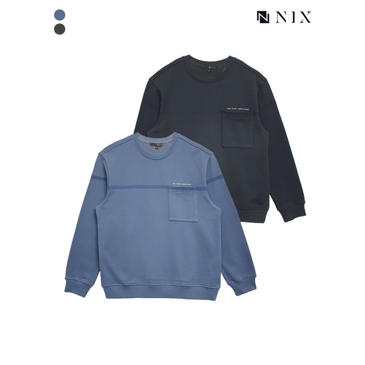 닉스 NIX 유니) 포켓 프린트 워싱 맨투맨 (FNQSCTM771P)